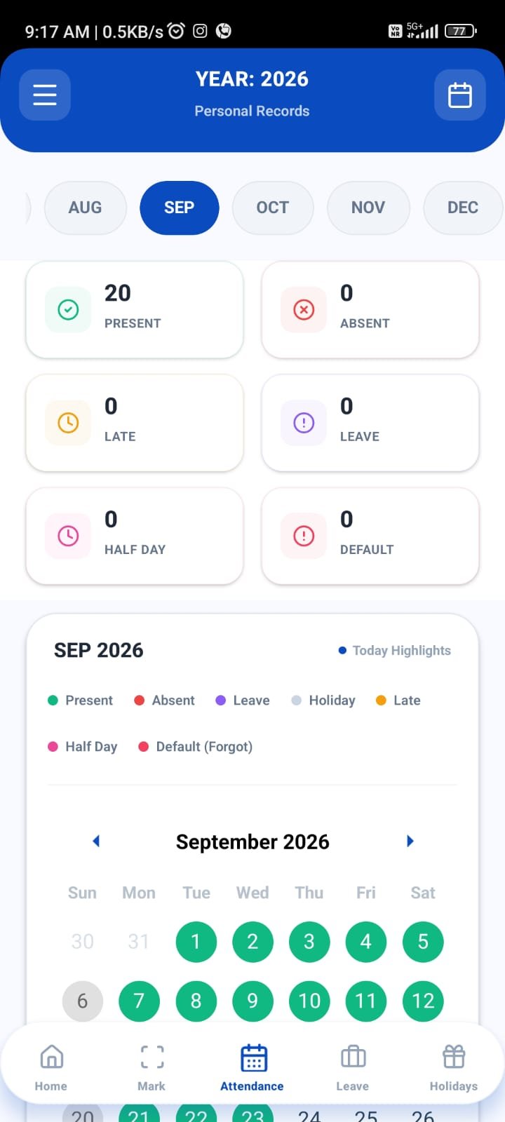 PWT Workpulse Attendance Log