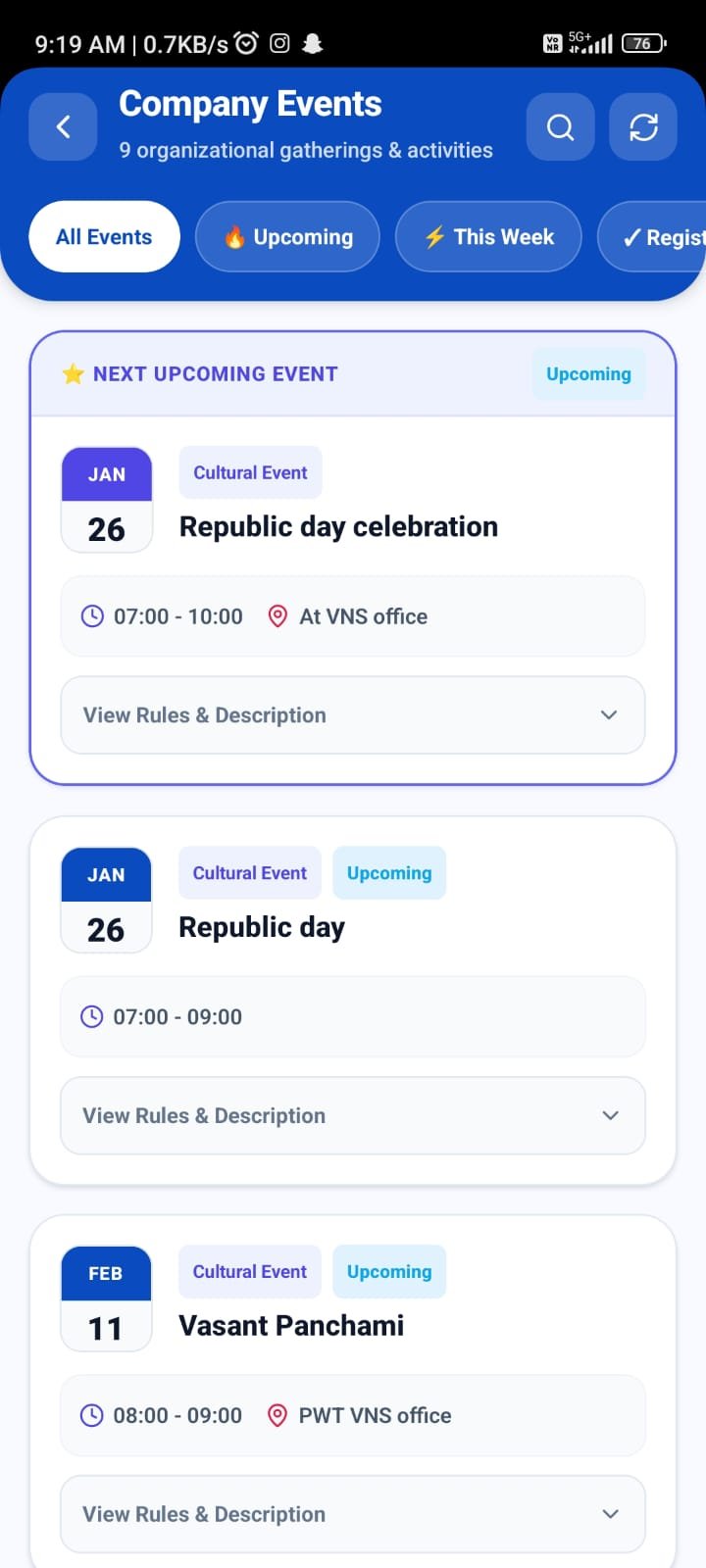 PWT Workpulse Performance & Leaves