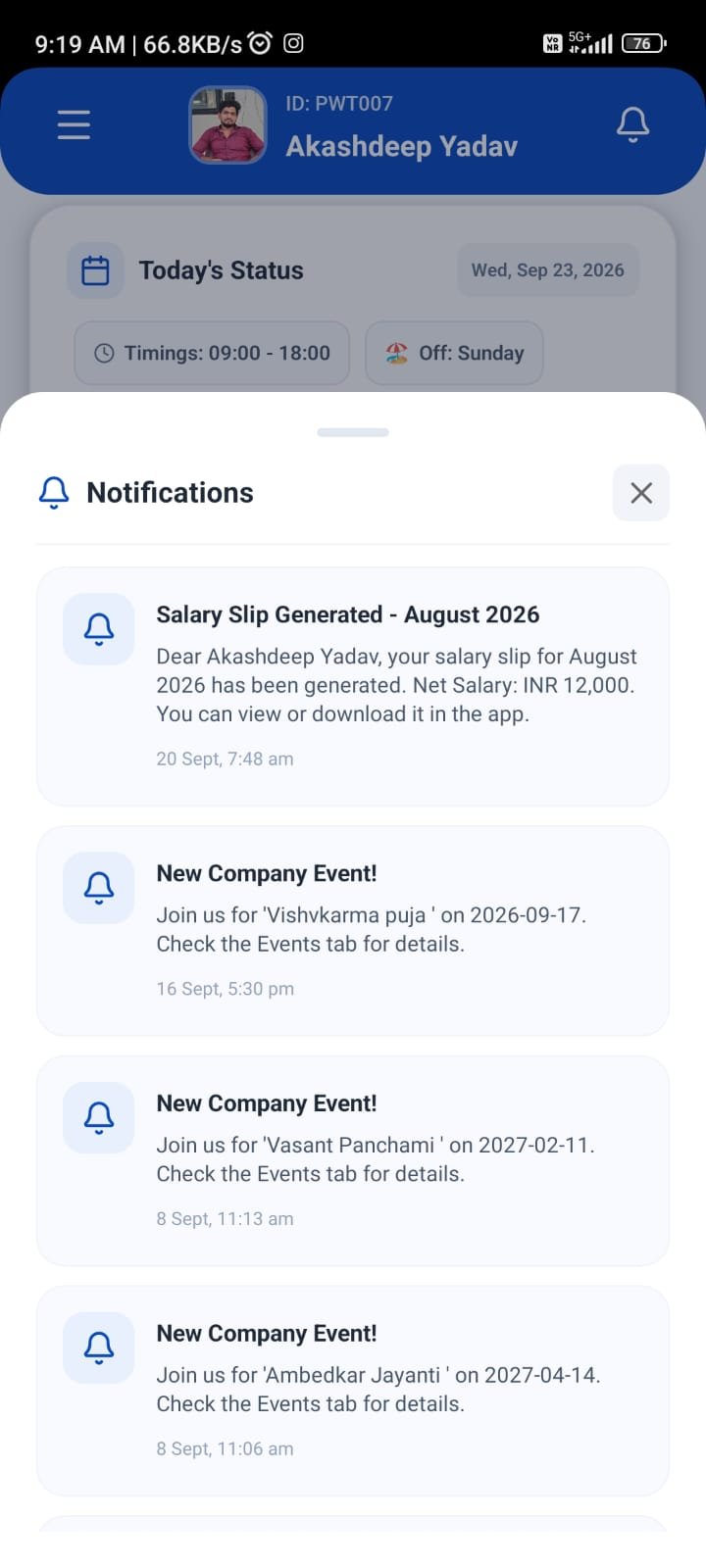 PWT Workpulse Notifications